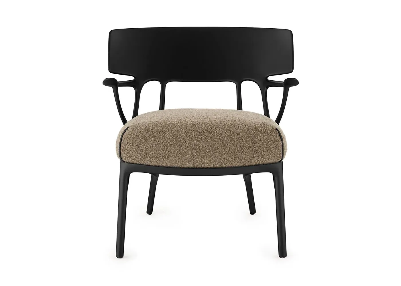 Lounge Chair - Black, Boucle