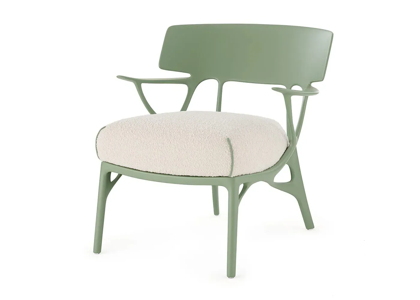 Lounge Chair - Green, Boucle