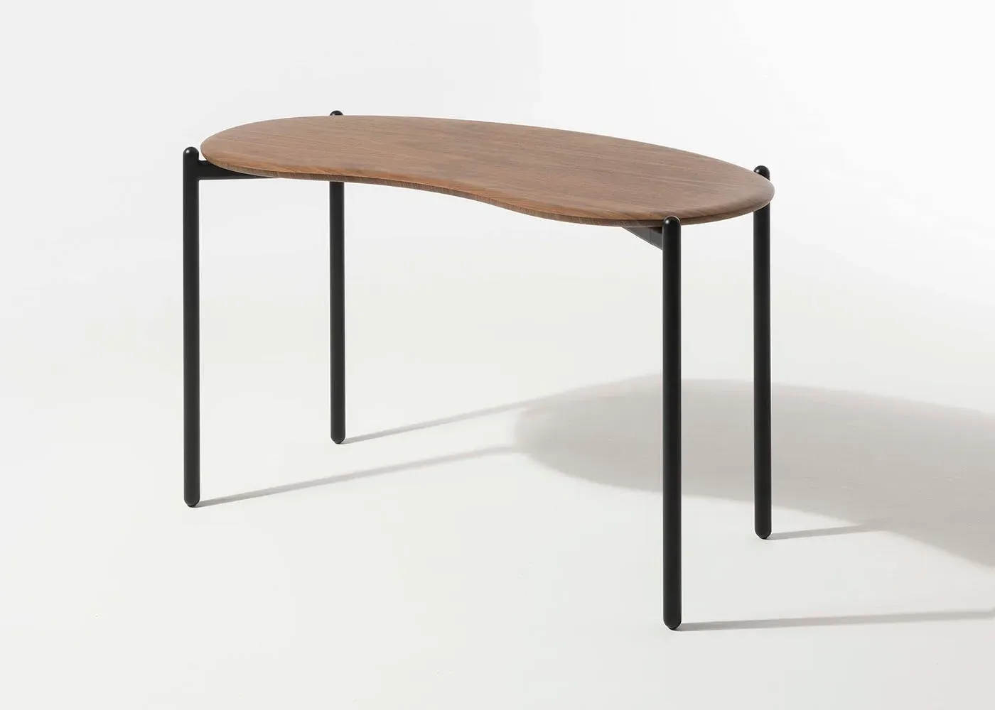 Lunat Desk - Walnut Top, Black Base
