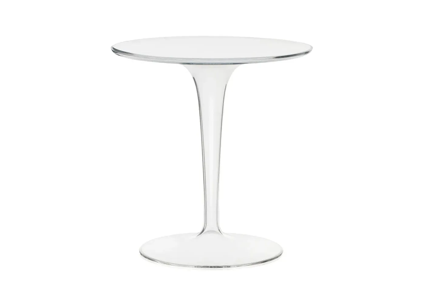 Round Side Table with Hollow Base - Clear image