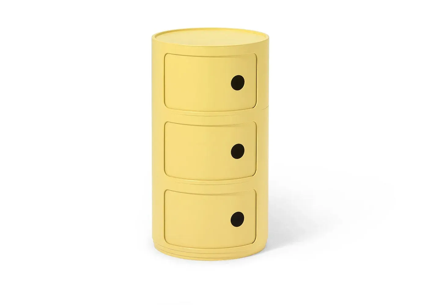 Round Storage Cabinet with Doors - Yellow, Biopolymer