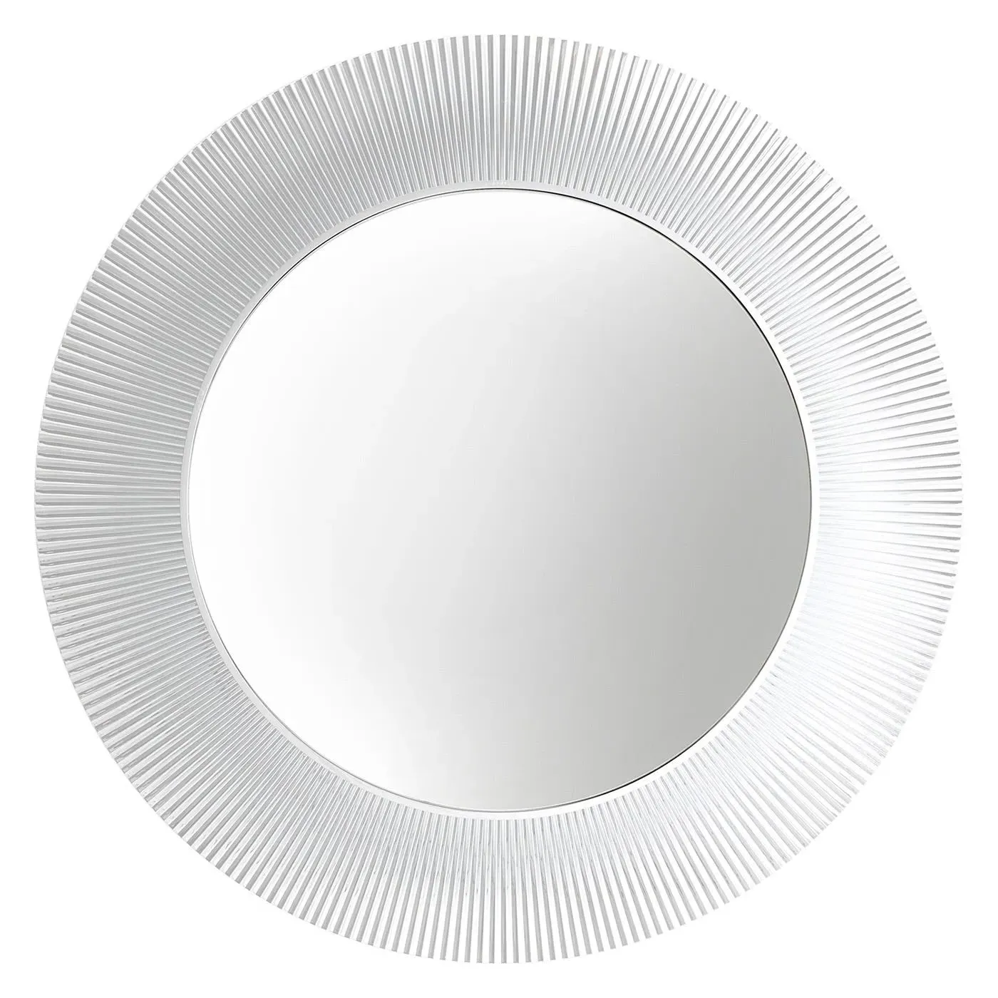 Round Wall Mirror with Pleated Frame - Clear image