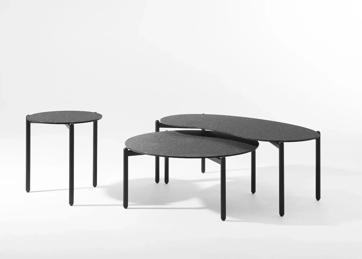 Side Table with Terrazzo Top - Black