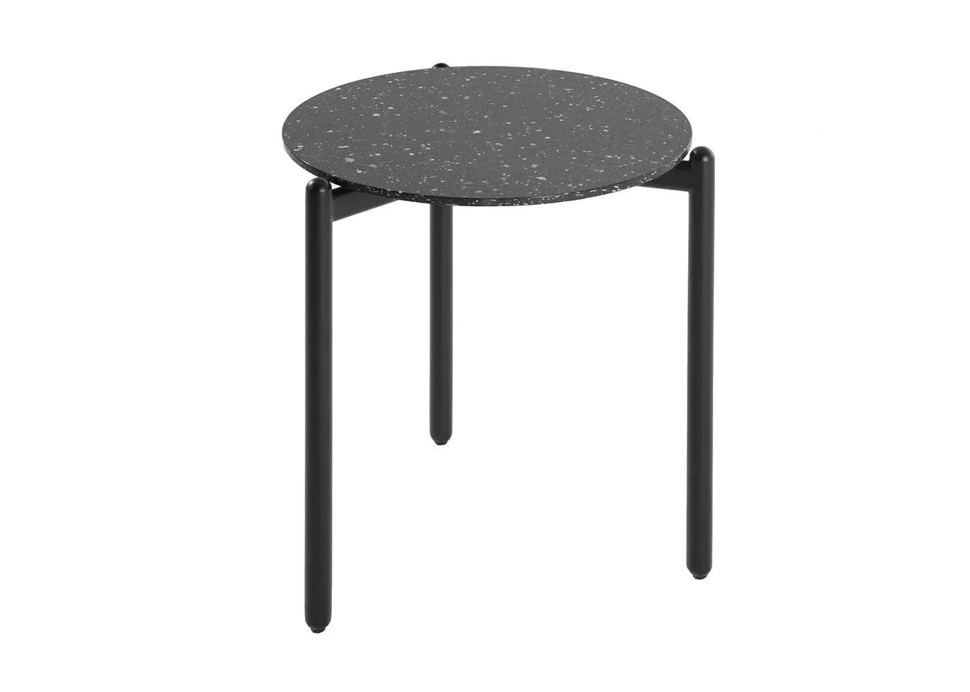 Side Table with Terrazzo Top - Black