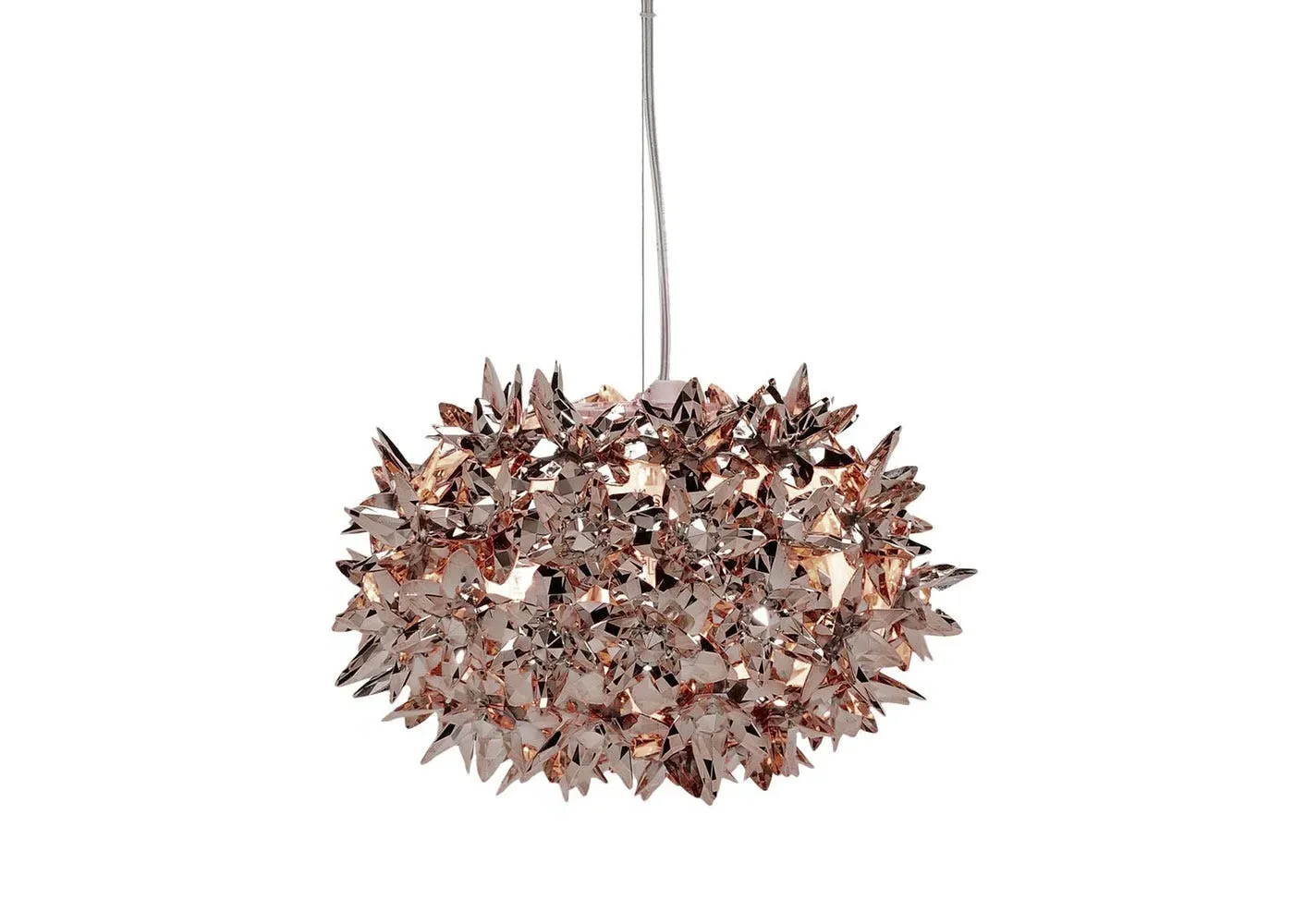 Small Pendant Light with Floral Design - Bronze image