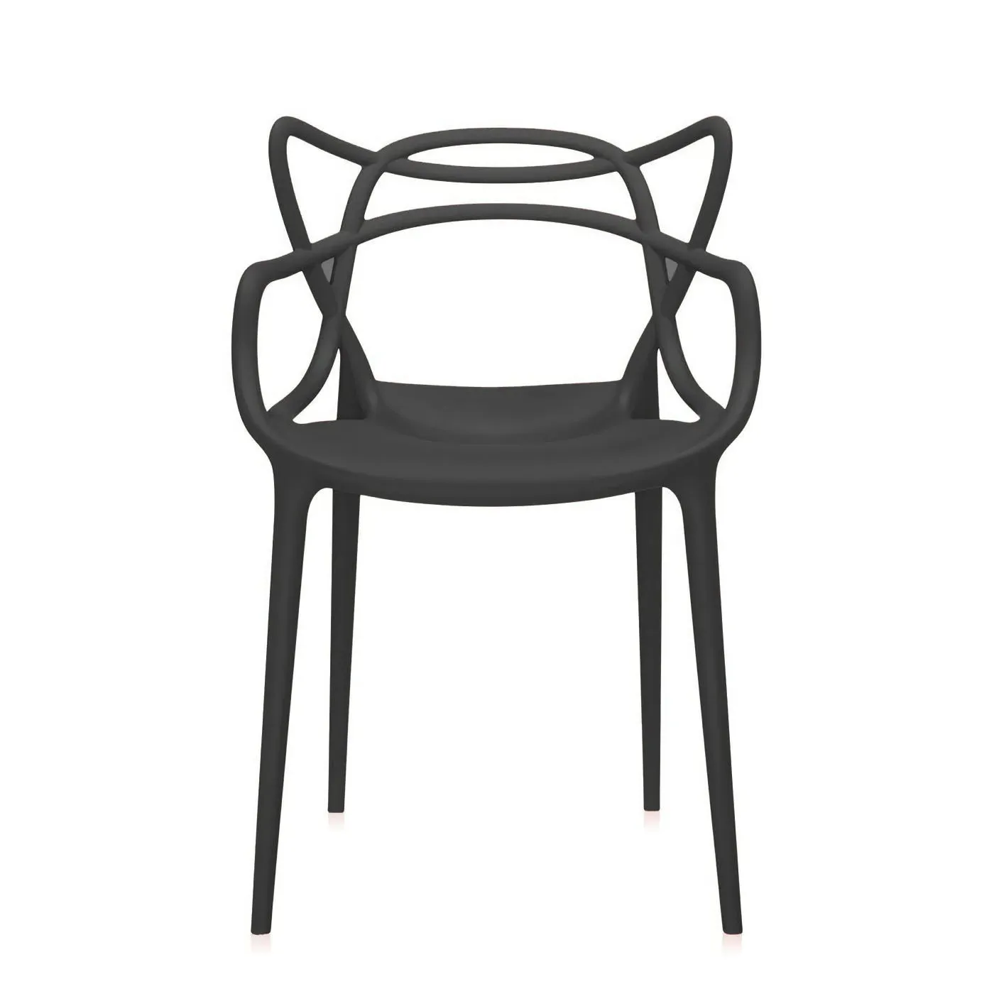 Stackable Chair with Curved Design - Black image
