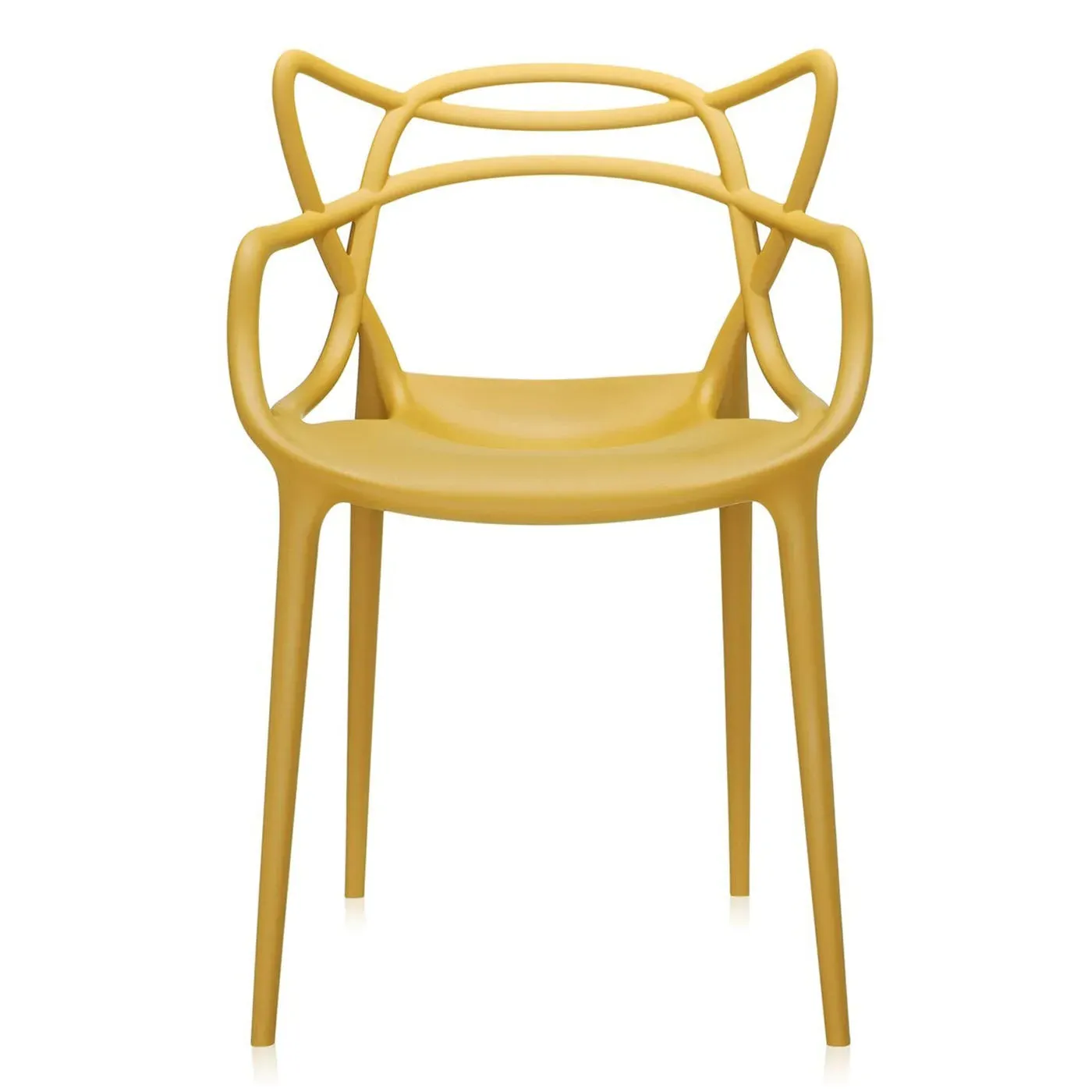 Stackable Chair with Curved Design - Mustard