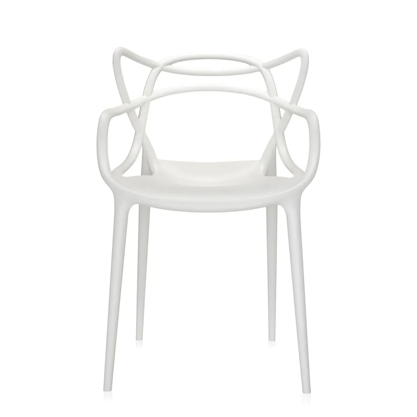 Stackable Chair with Curved Design - White