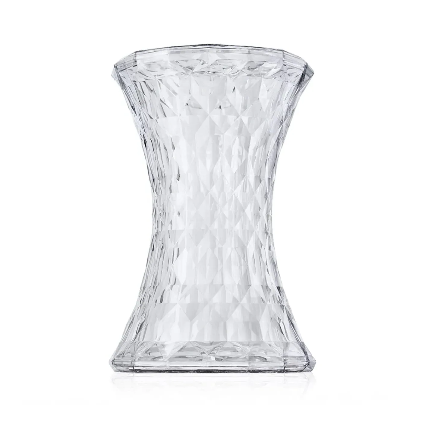 Stone Stool with Faceted Design - Clear, Polycarbonate image