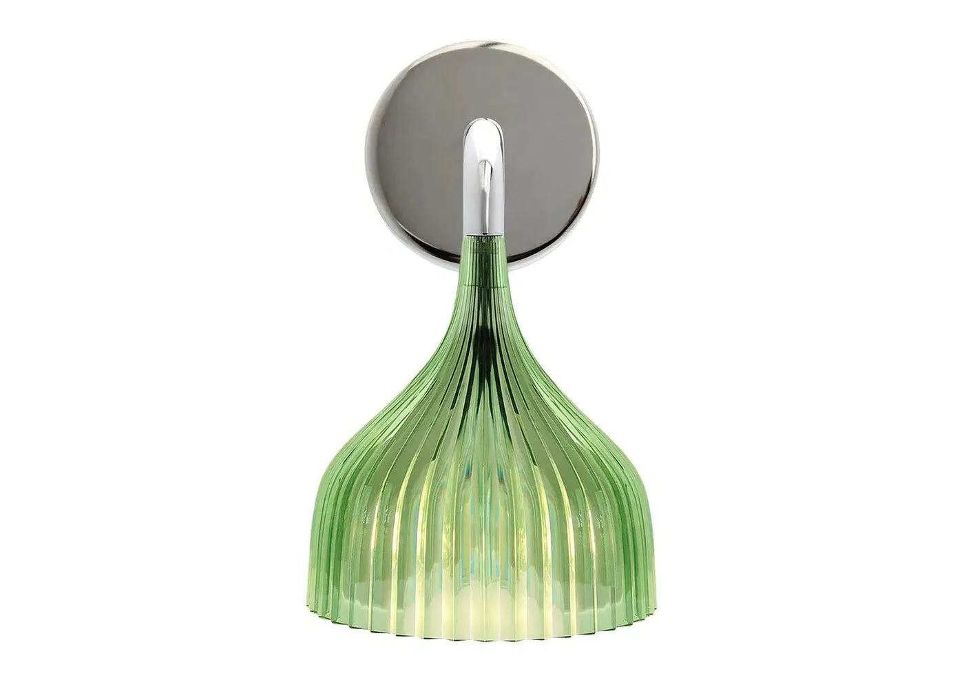 Wall Light with Chrome Arm - Green, Polycarbonate