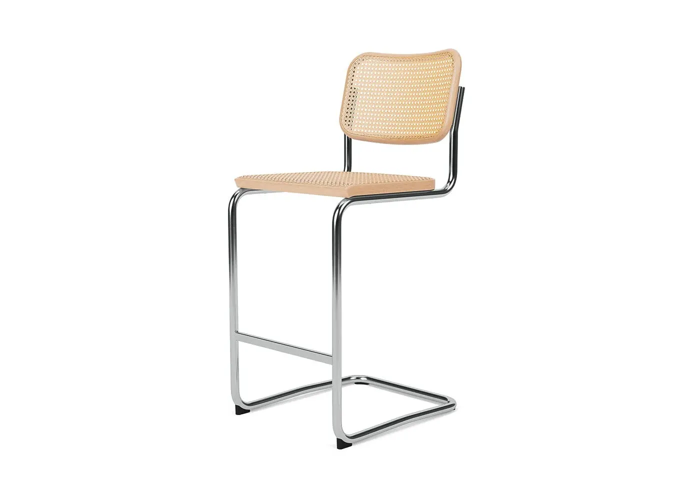 Bar Stool with Wicker Seat - Light Wood, Steel