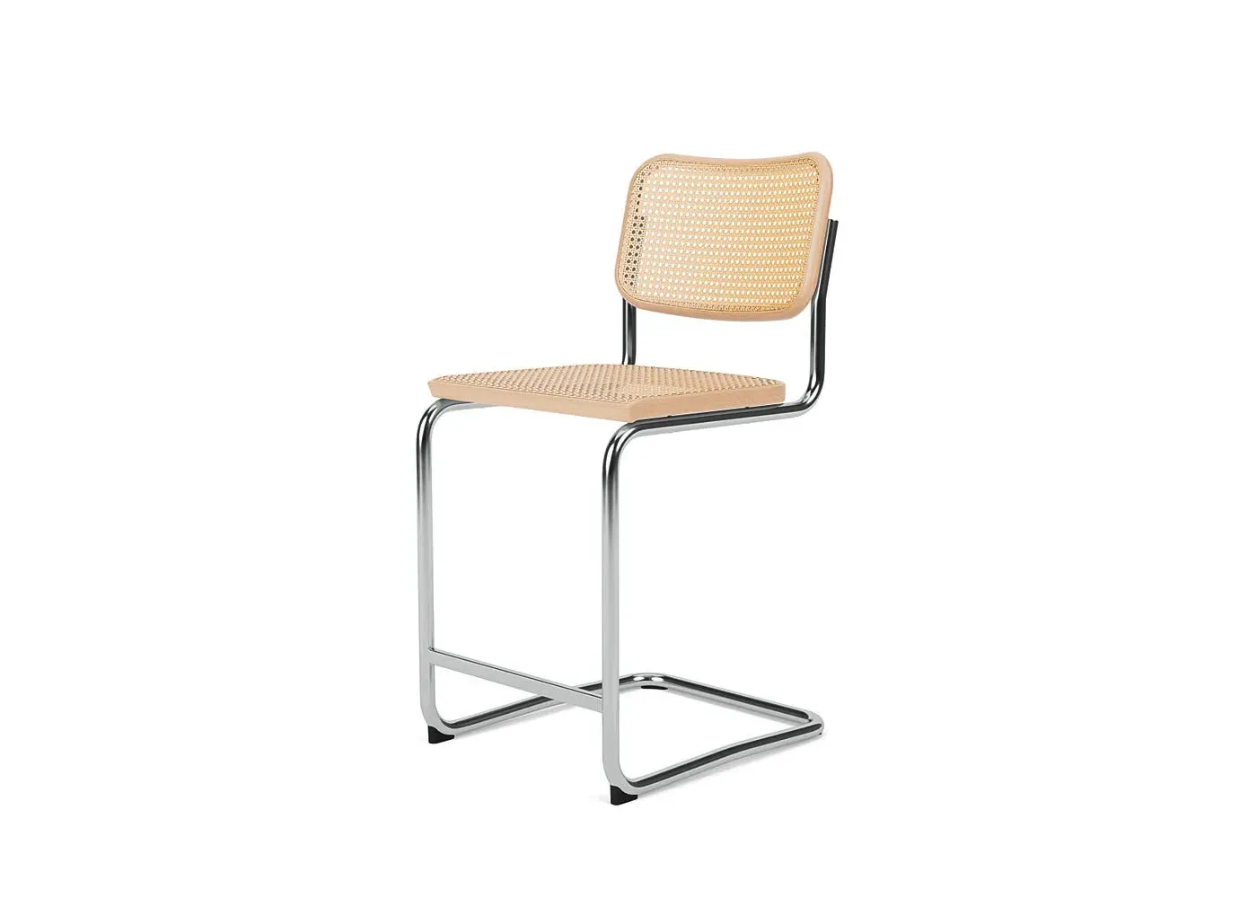 Counter Stool Cantilever - Light Wood, Wicker