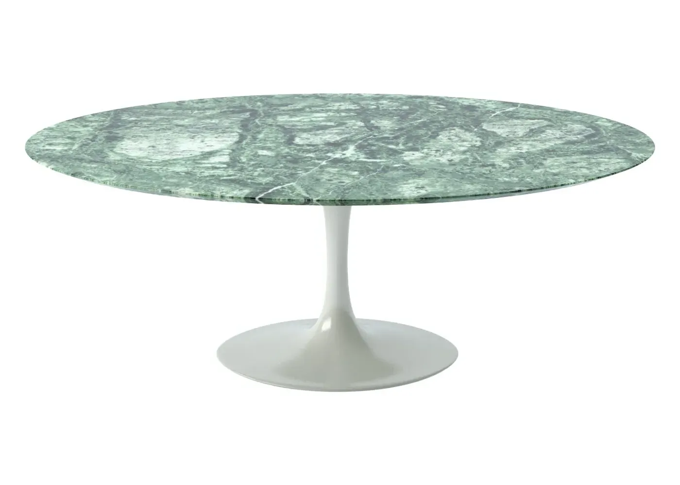 Oval Dining Table with Pedestal Base - Green