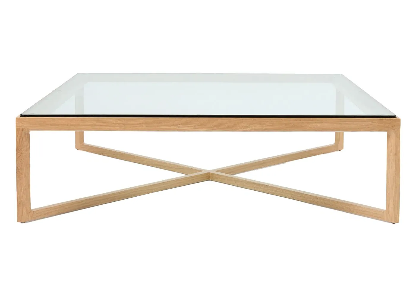 Round Coffee Table - Natural Oak, Glass image
