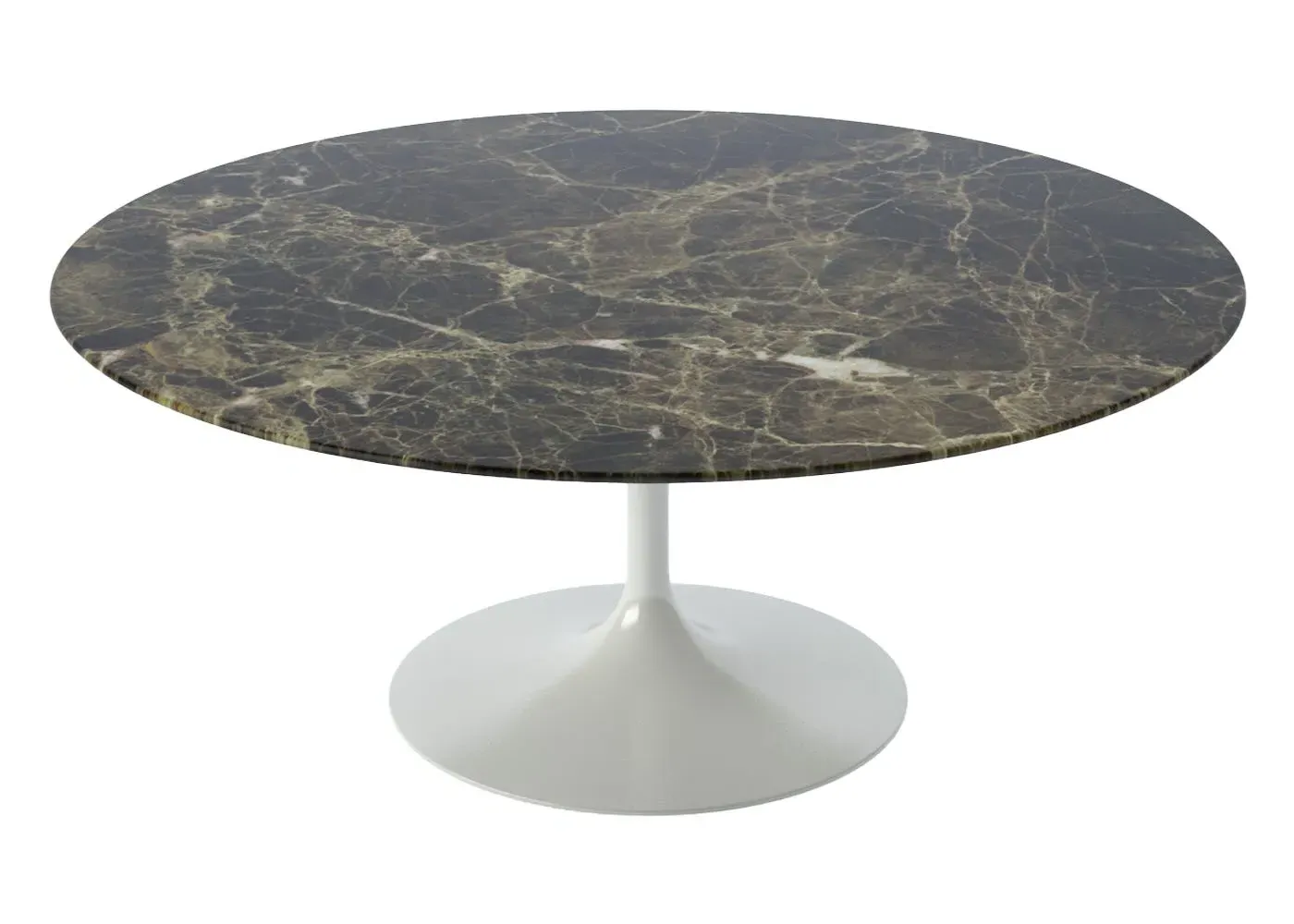 Round Coffee Table Pedestal Base - Brown, Marble