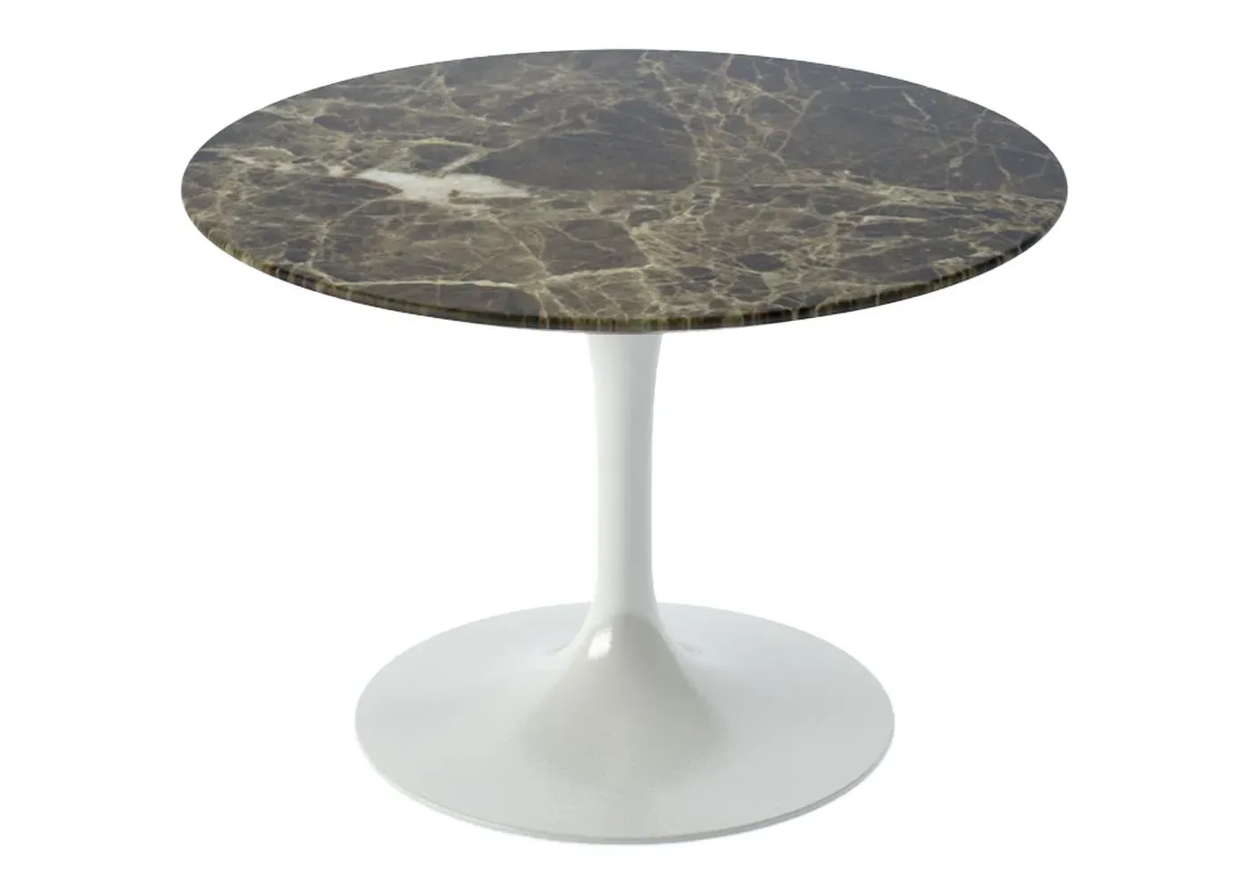 Round Coffee Table Pedestal Base - Brown, Marble