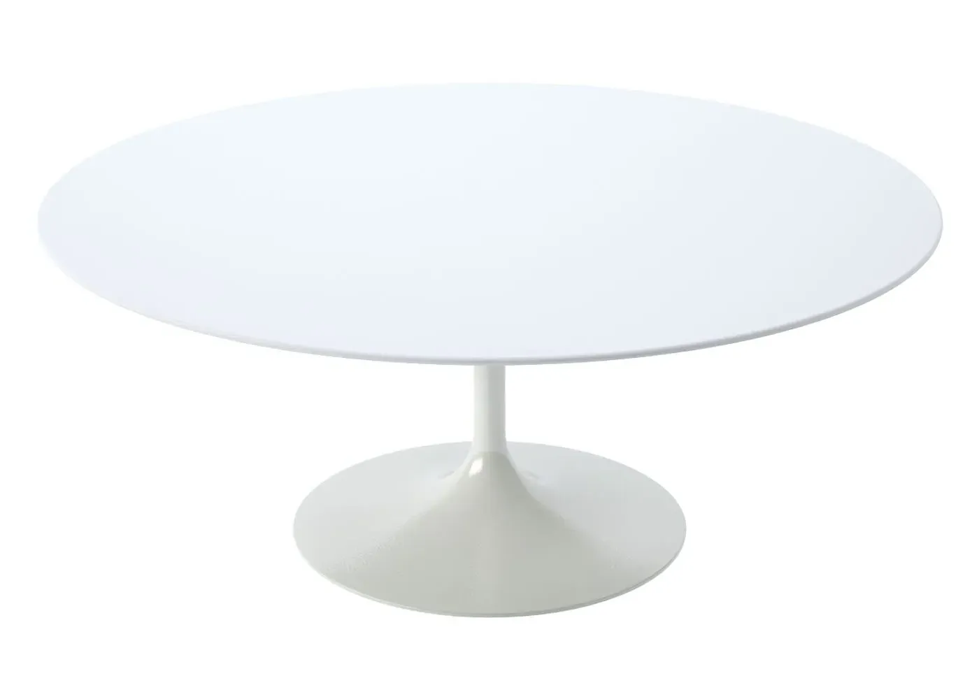 Round Coffee Table Pedestal Base - White, Laminate