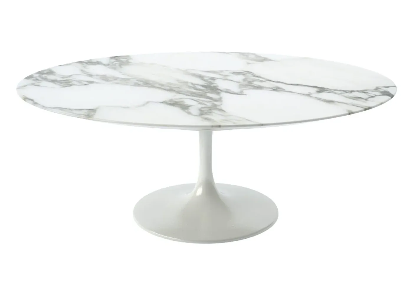 Round Coffee Table Pedestal Base - White, Marble