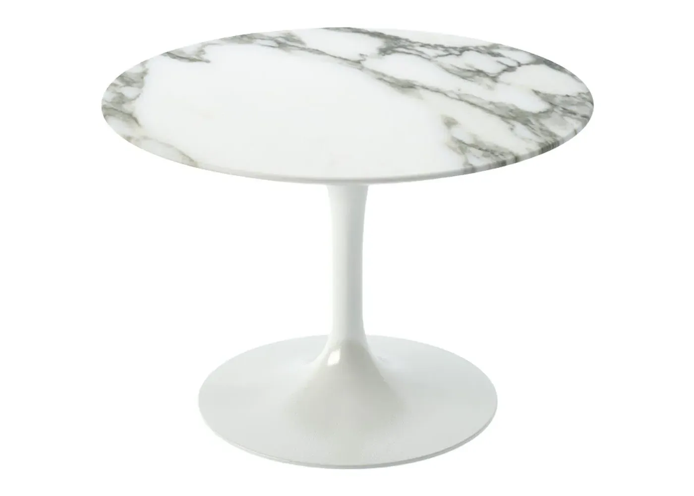 Round Coffee Table Pedestal Base - White, Marble