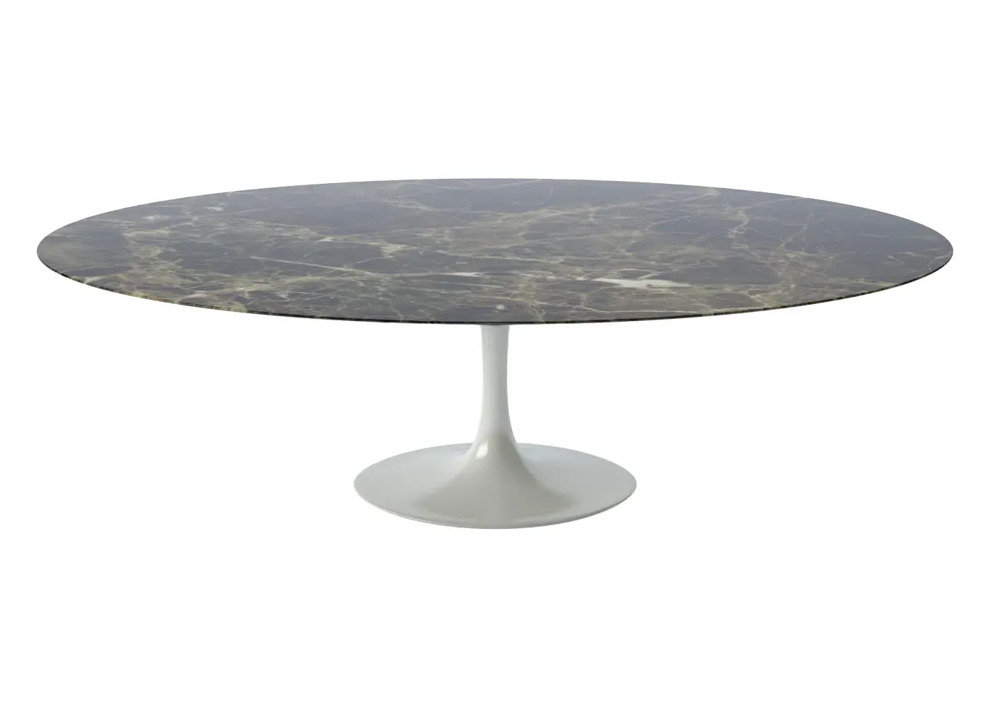 Round Dining Table with Pedestal Base - Brown