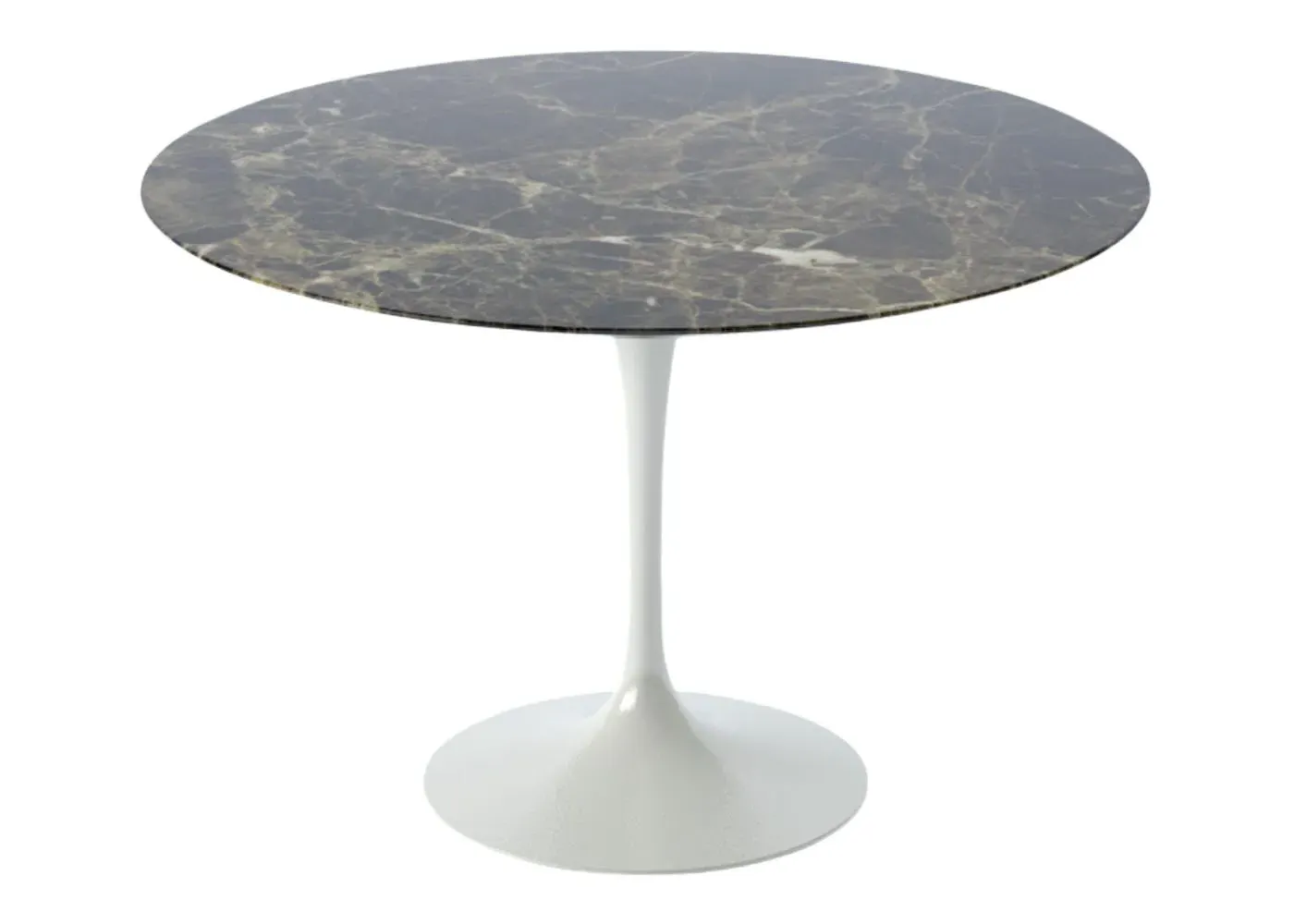 Round Dining Table with Pedestal Base - Brown