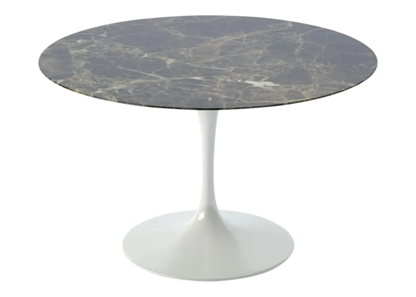 Round Dining Table with Pedestal Base - Brown