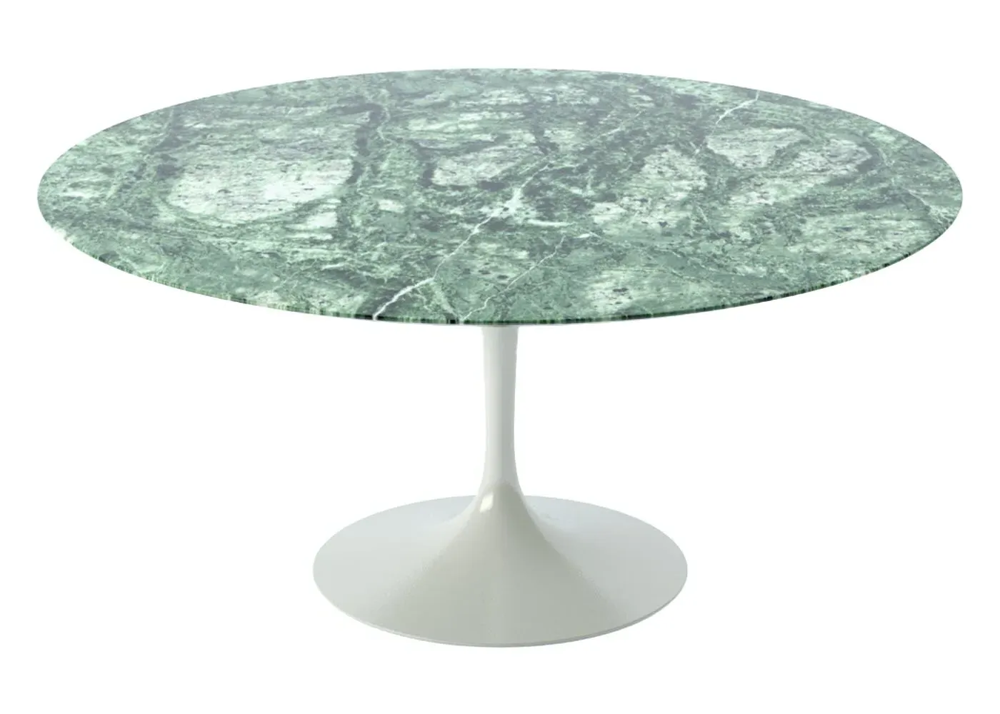 Round Dining Table with Pedestal Base - Green