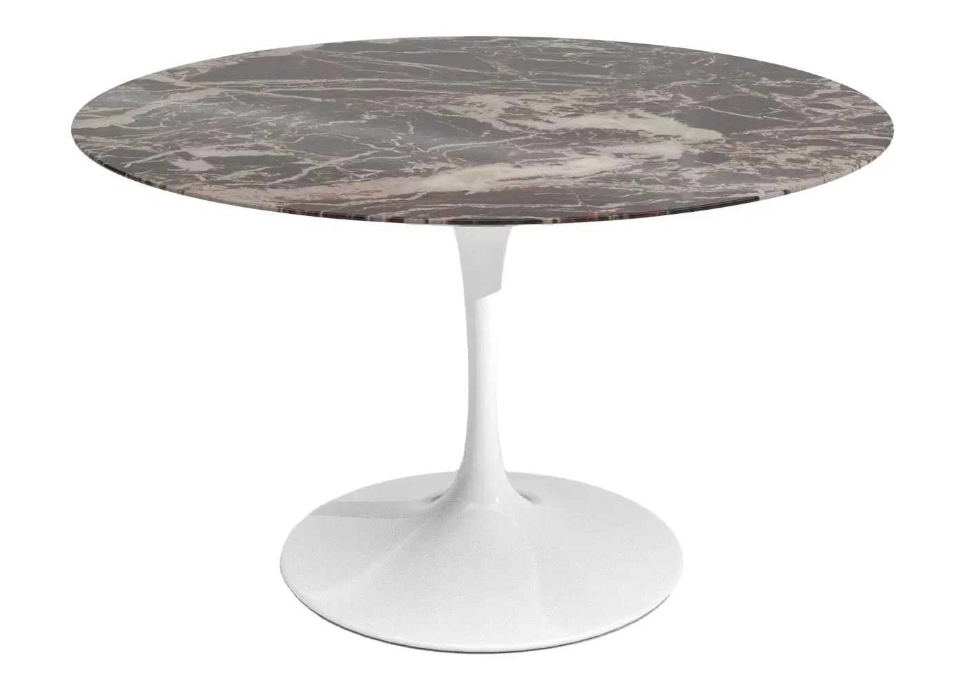 Round Dining Table with Pedestal Base - Red