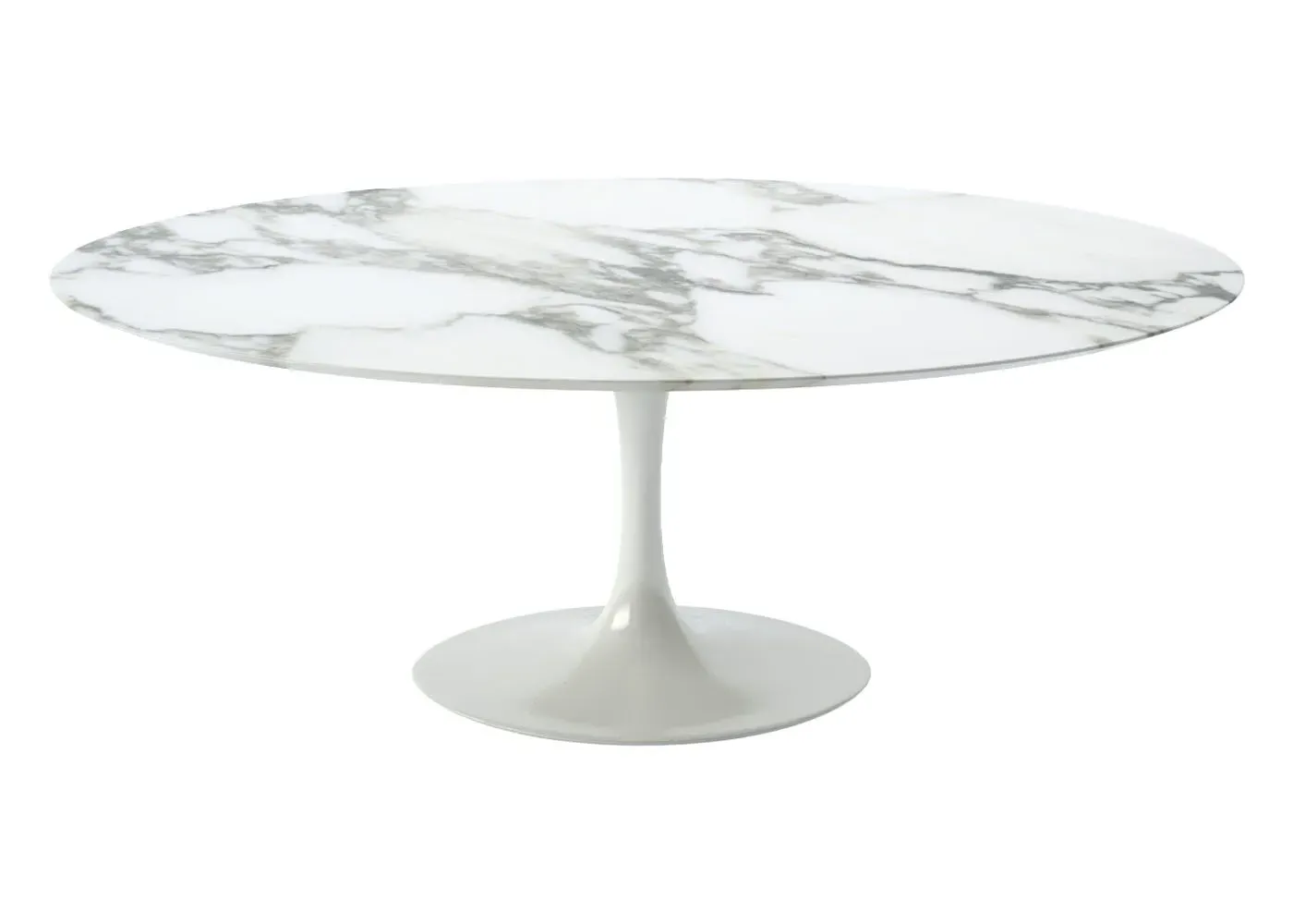 Round Dining Table with Pedestal Base - White