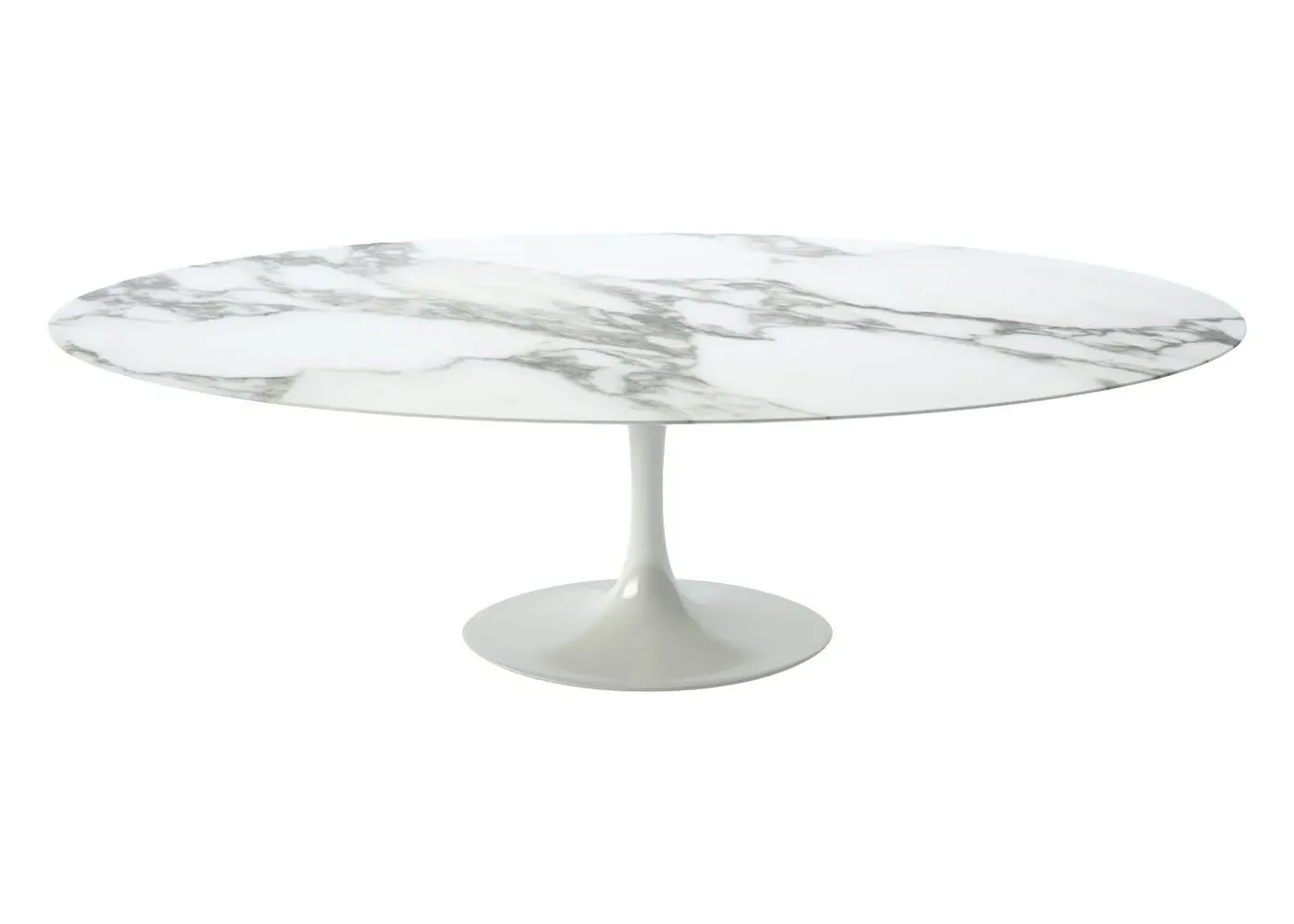 Round Dining Table with Pedestal Base - White