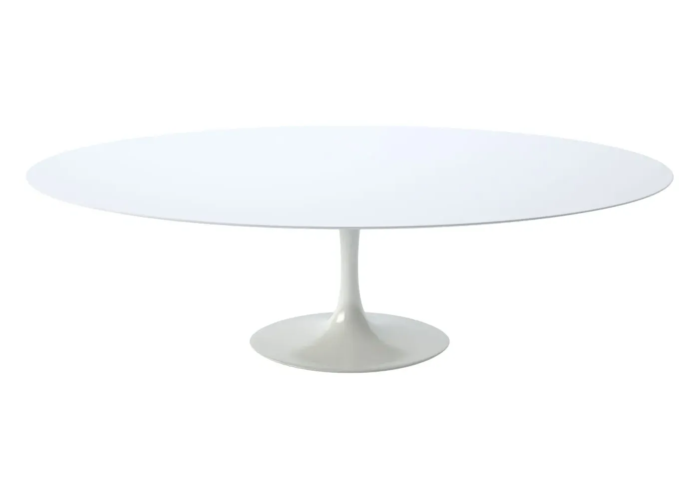 Round Dining Table with Pedestal Base - White