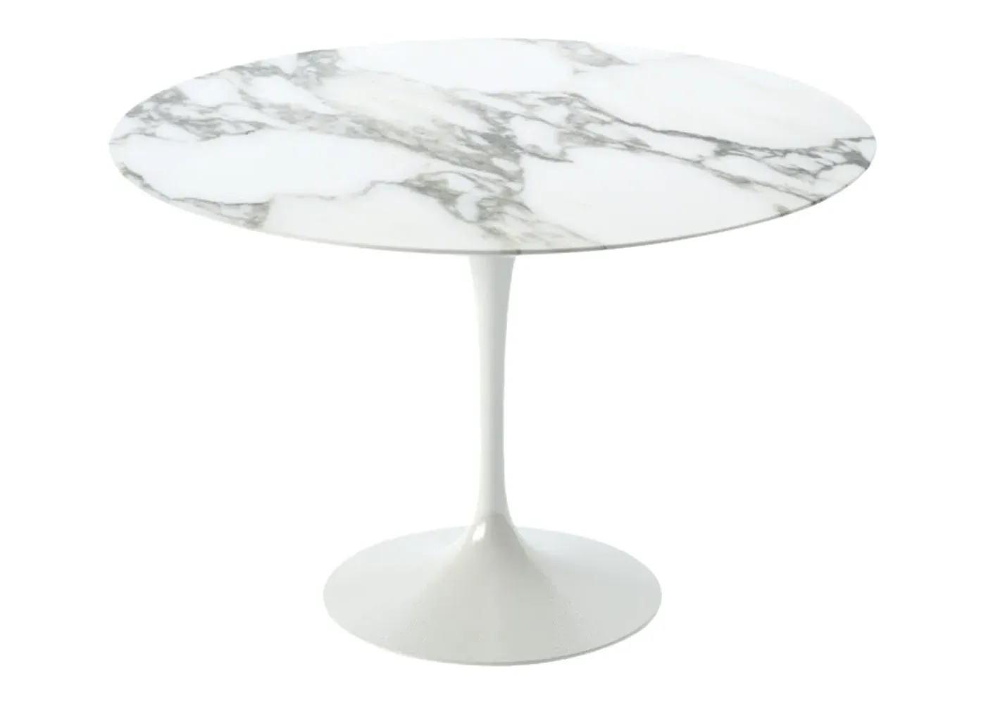 Round Dining Table with Pedestal Base - White