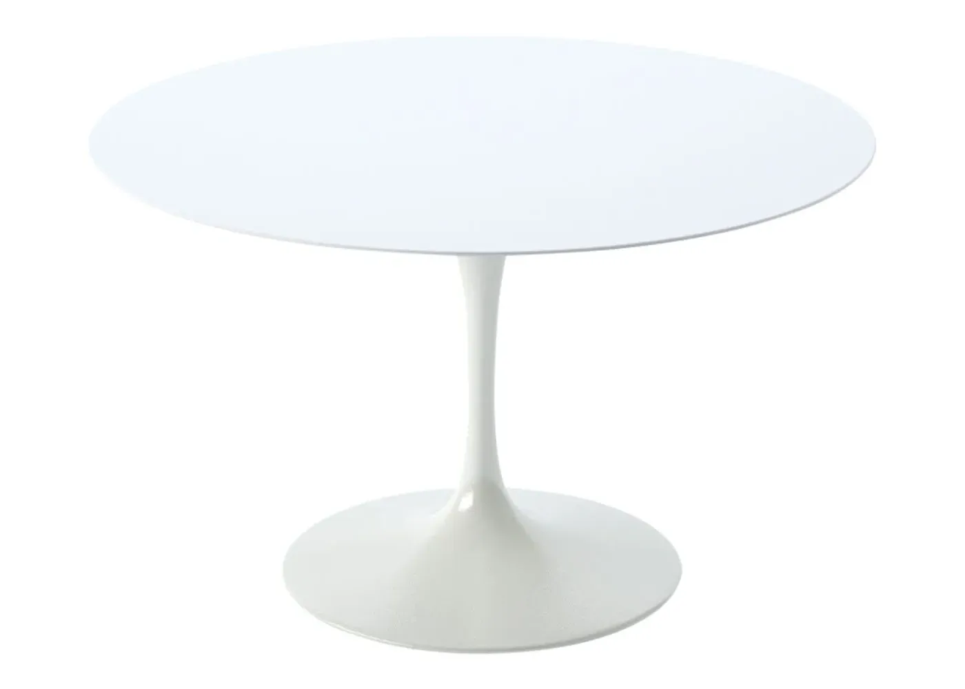 Round Dining Table with Pedestal Base - White