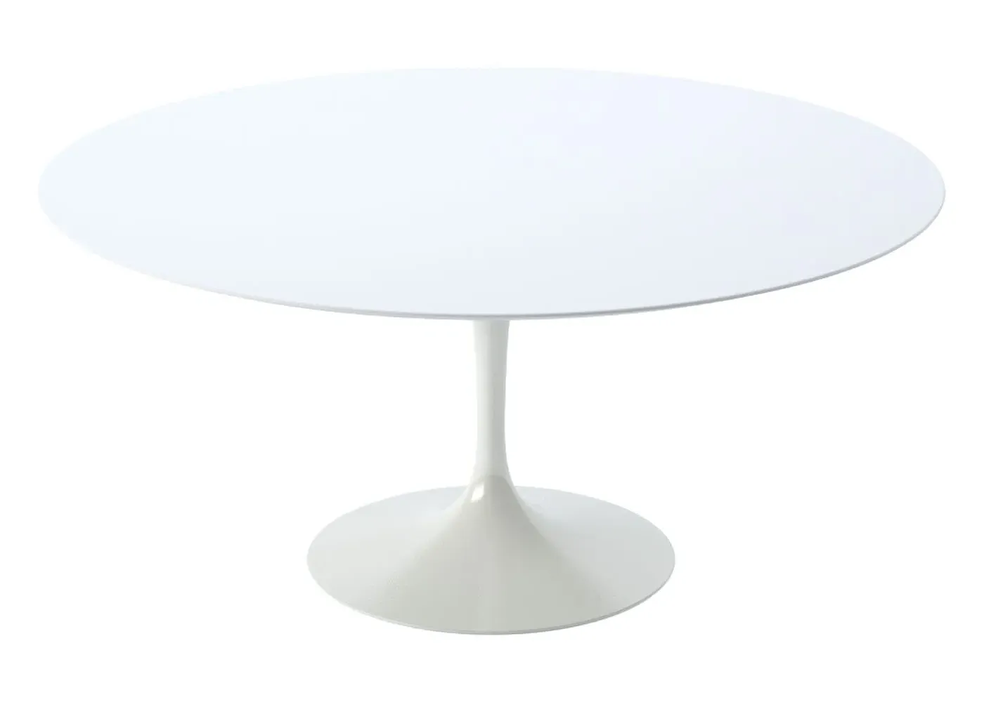 Round Dining Table with Pedestal Base - White