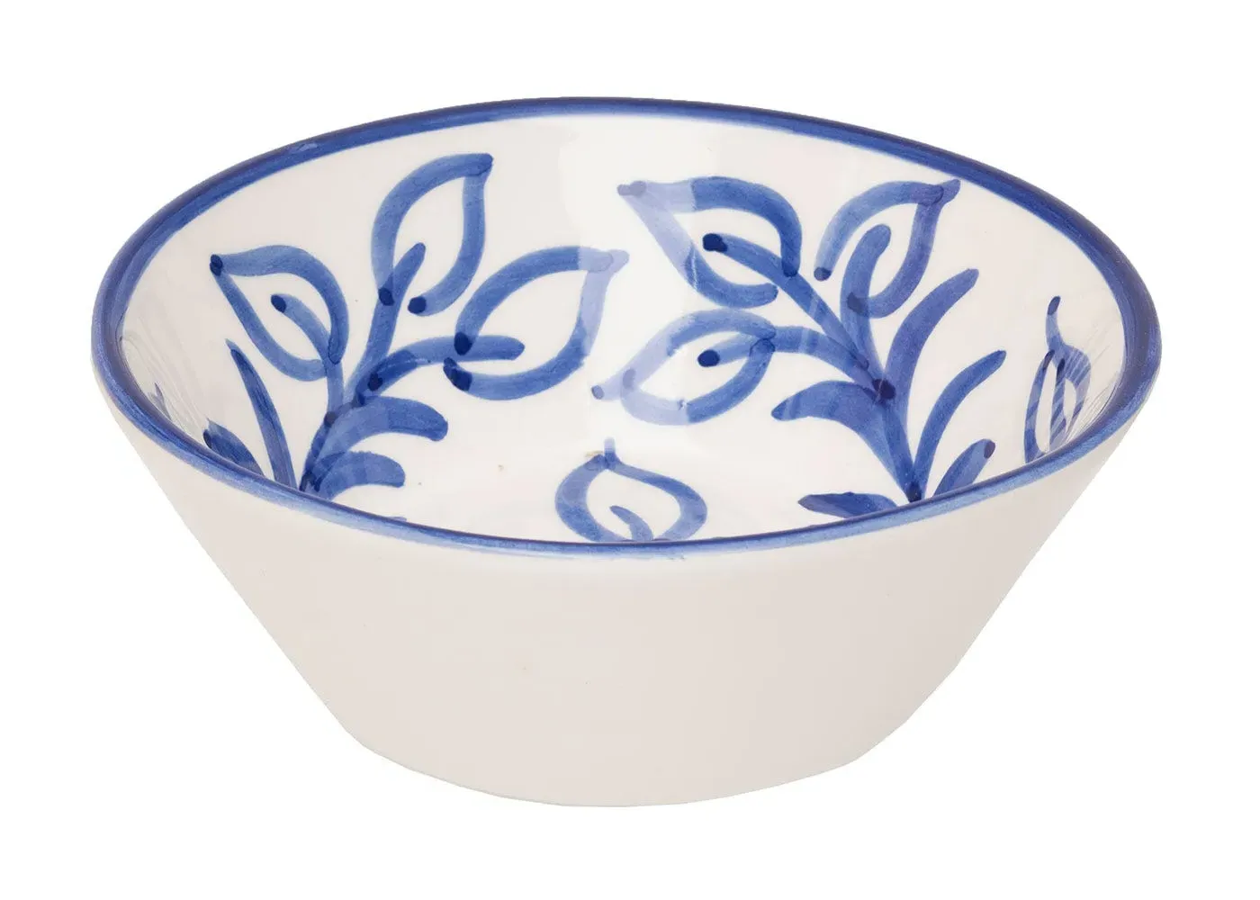 Cereal Bowl with Leaf Pattern - Blue image