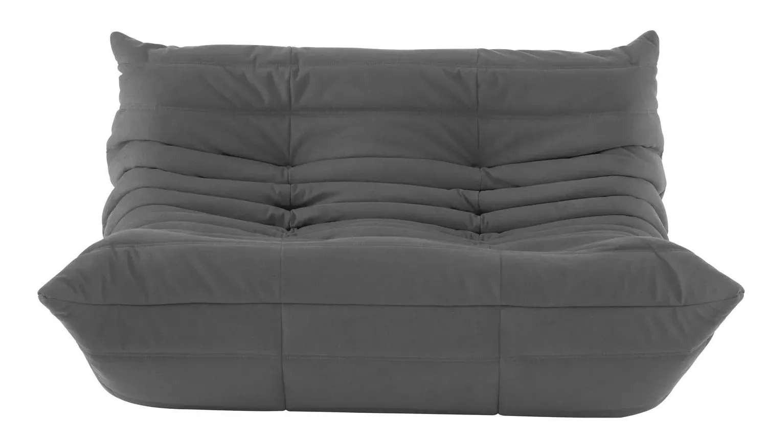 2-Seater Sofa Quilted - Grey, Alcantara image