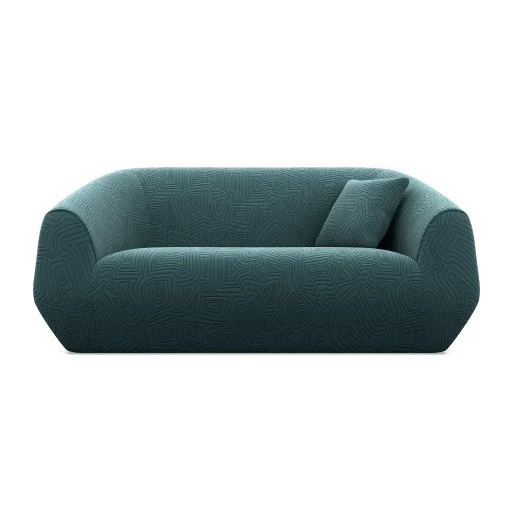 2-Seater Sofa with Clean Lines - Green, Foam