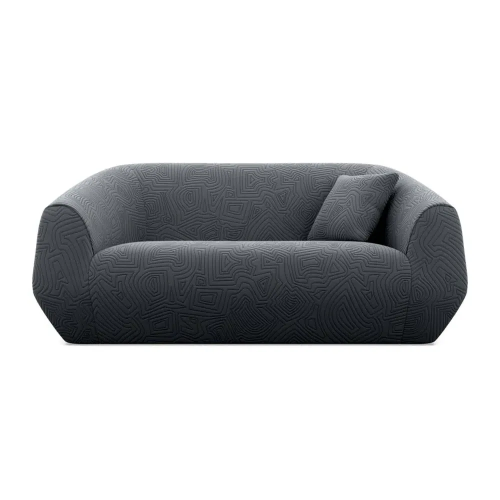 2-Seater Sofa with Clean Lines - Grey, Foam