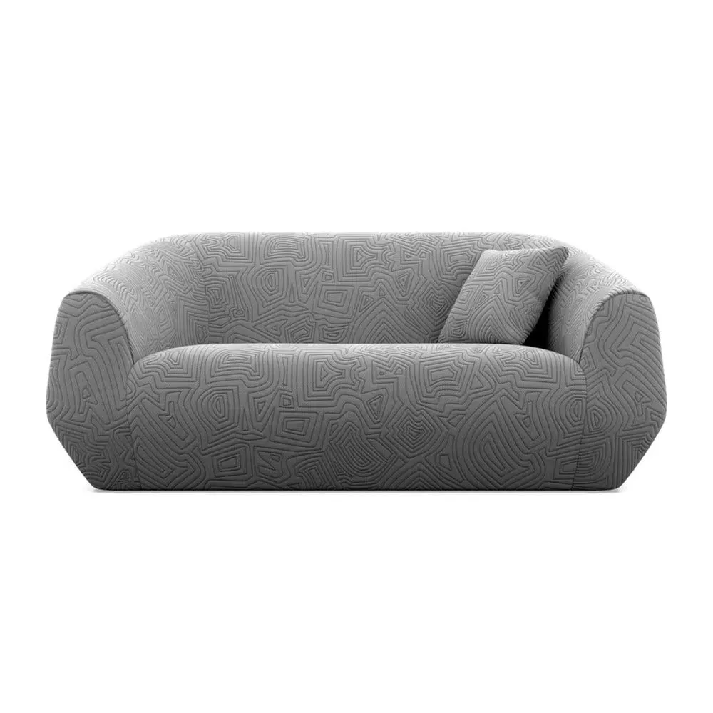 2-Seater Sofa with Clean Lines - Grey, Foam