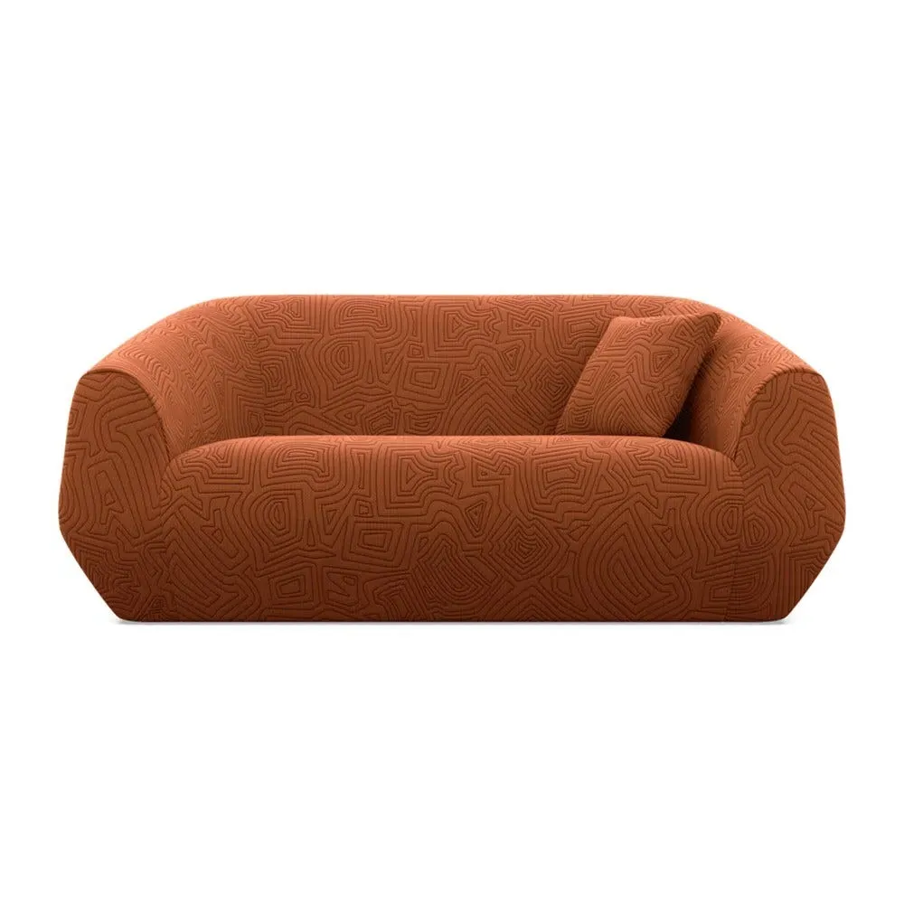2-Seater Sofa with Clean Lines - Orange, Foam
