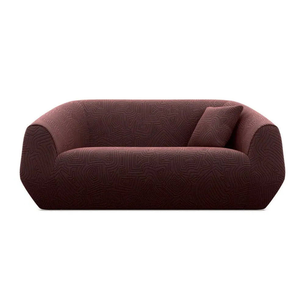 2-Seater Sofa with Clean Lines - Red, Foam