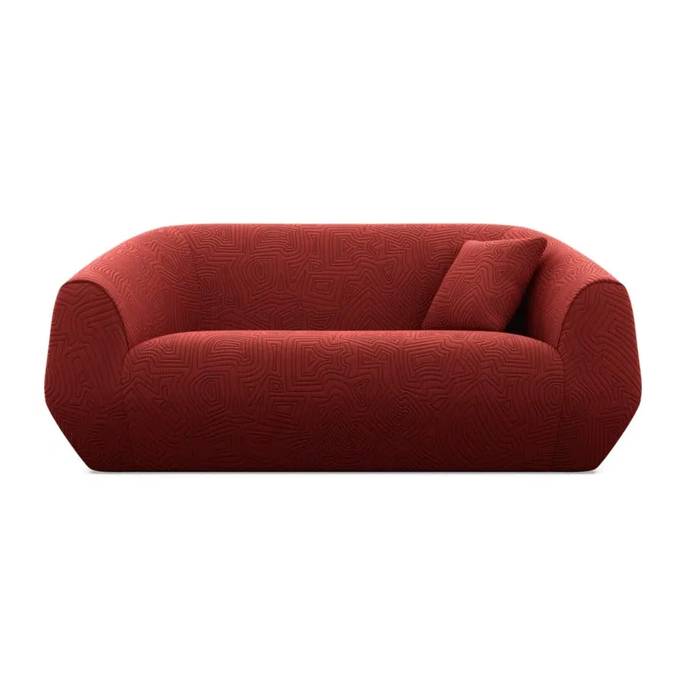 2-Seater Sofa with Clean Lines - Red, Foam