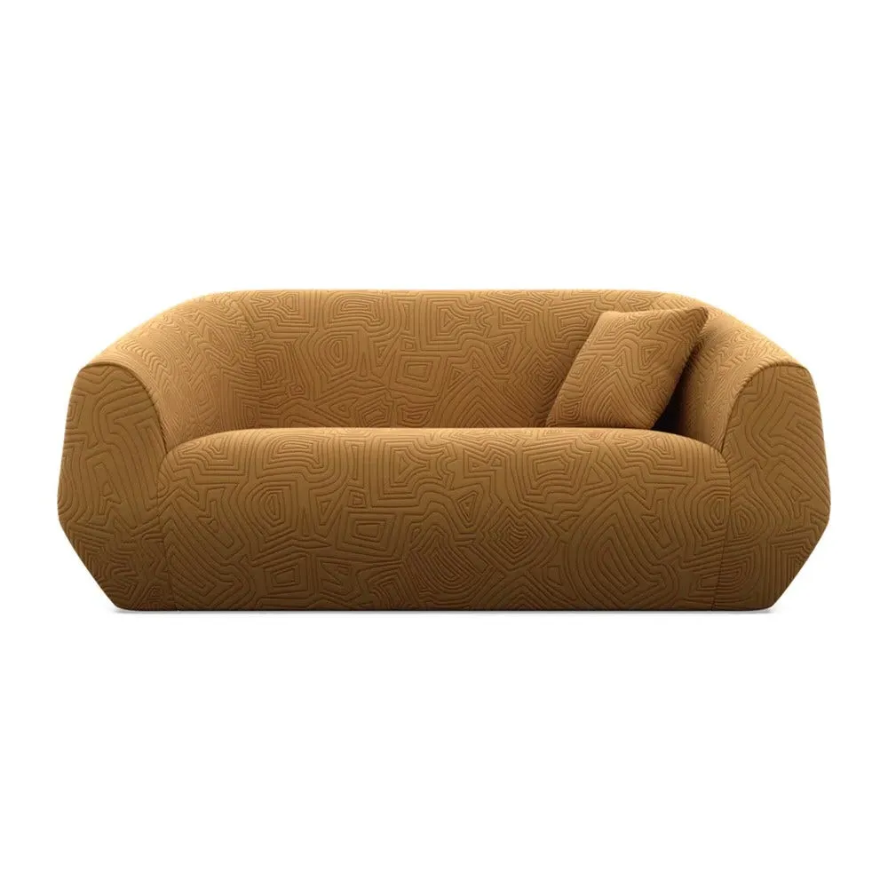 2-Seater Sofa with Clean Lines - Yellow, Foam