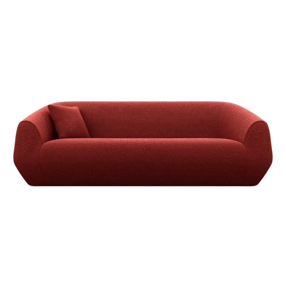 3-Seater Sofa with Foam Construction - Red