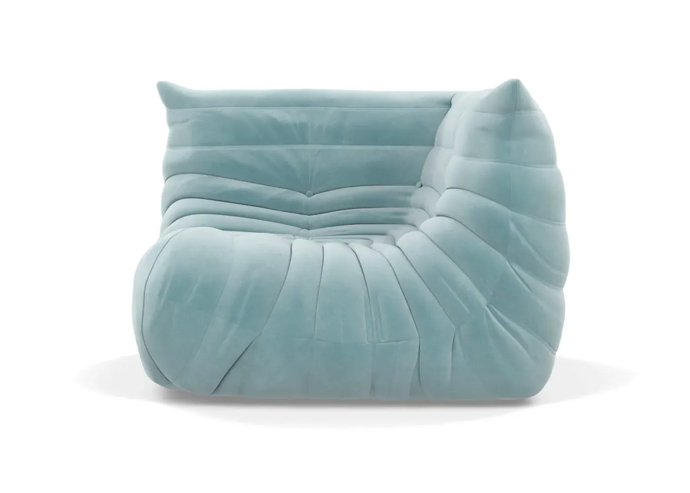 Corner Seat with Quilted Design - Blue, Alcantara
