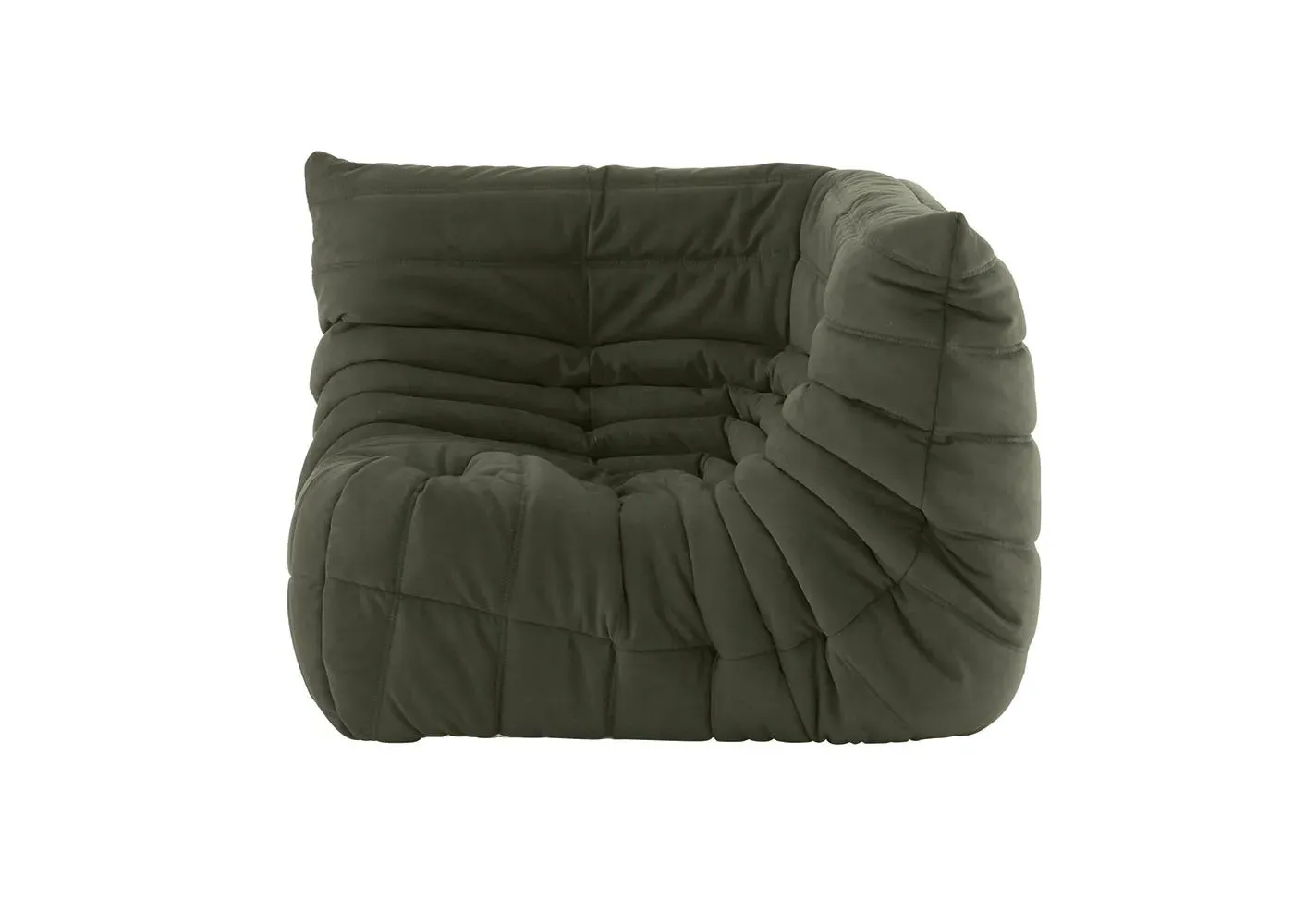 Corner Seat with Quilted Design - Green, Alcantara