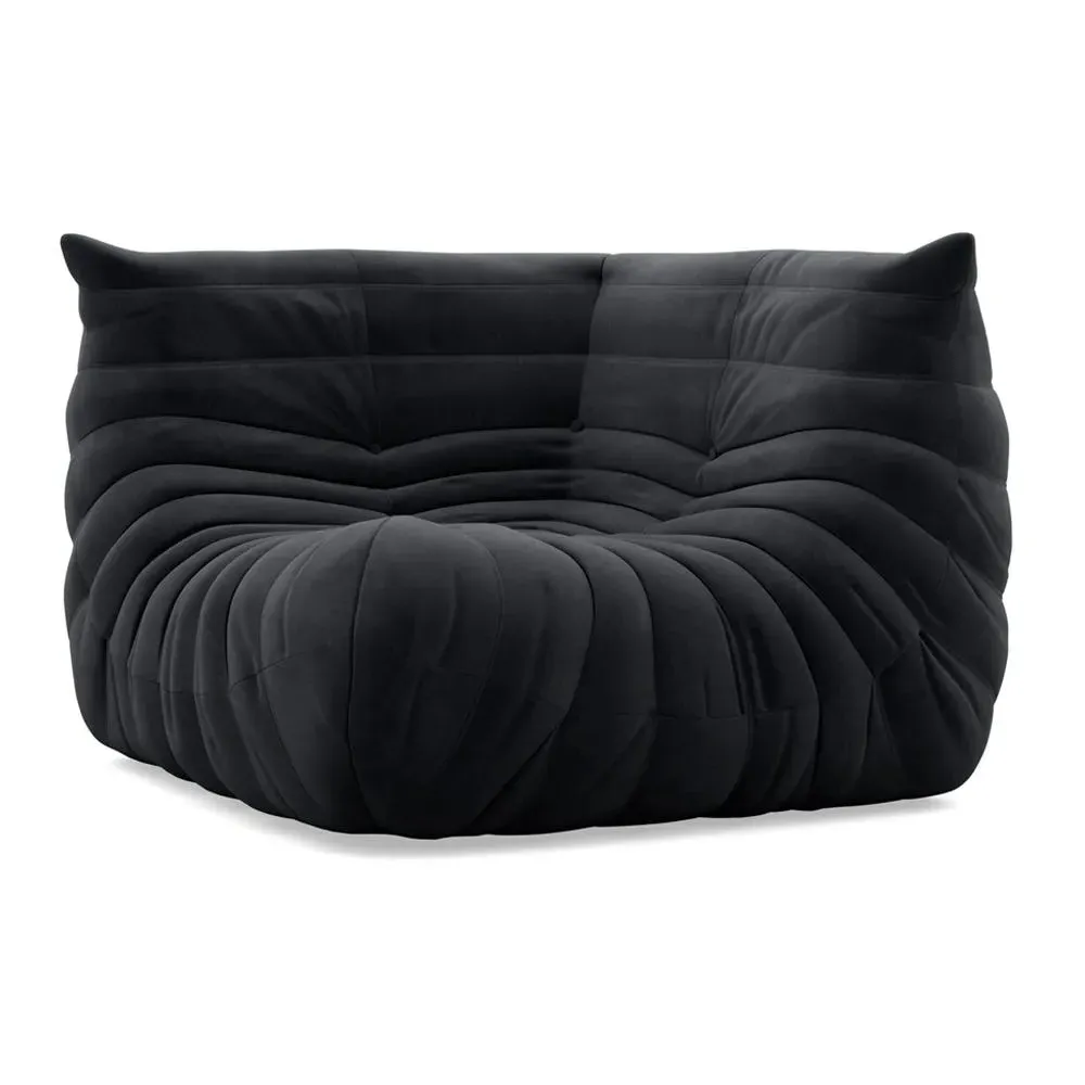 Corner Seat with Quilted Design - Grey, Alcantara