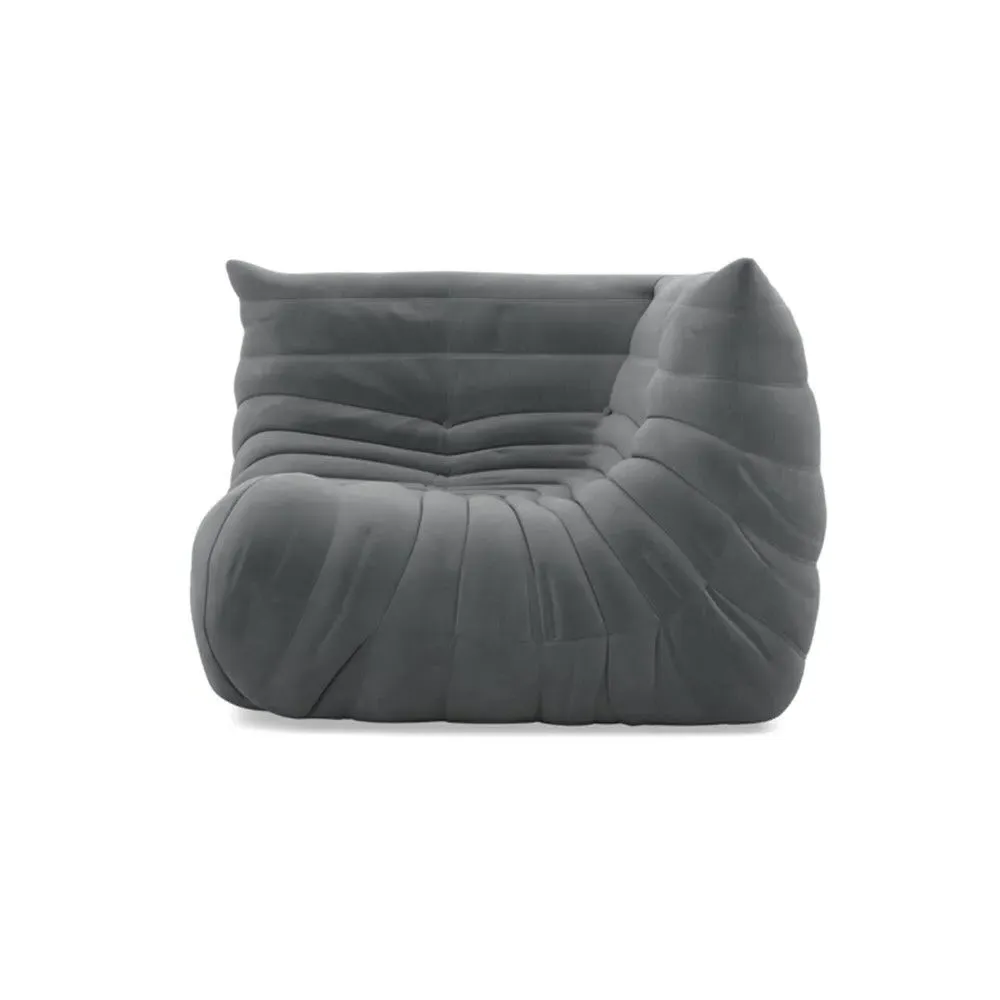 Corner Seat with Quilted Design - Grey, Alcantara