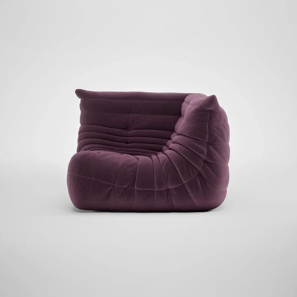 Corner Seat with Quilted Design - Purple, Alcantara