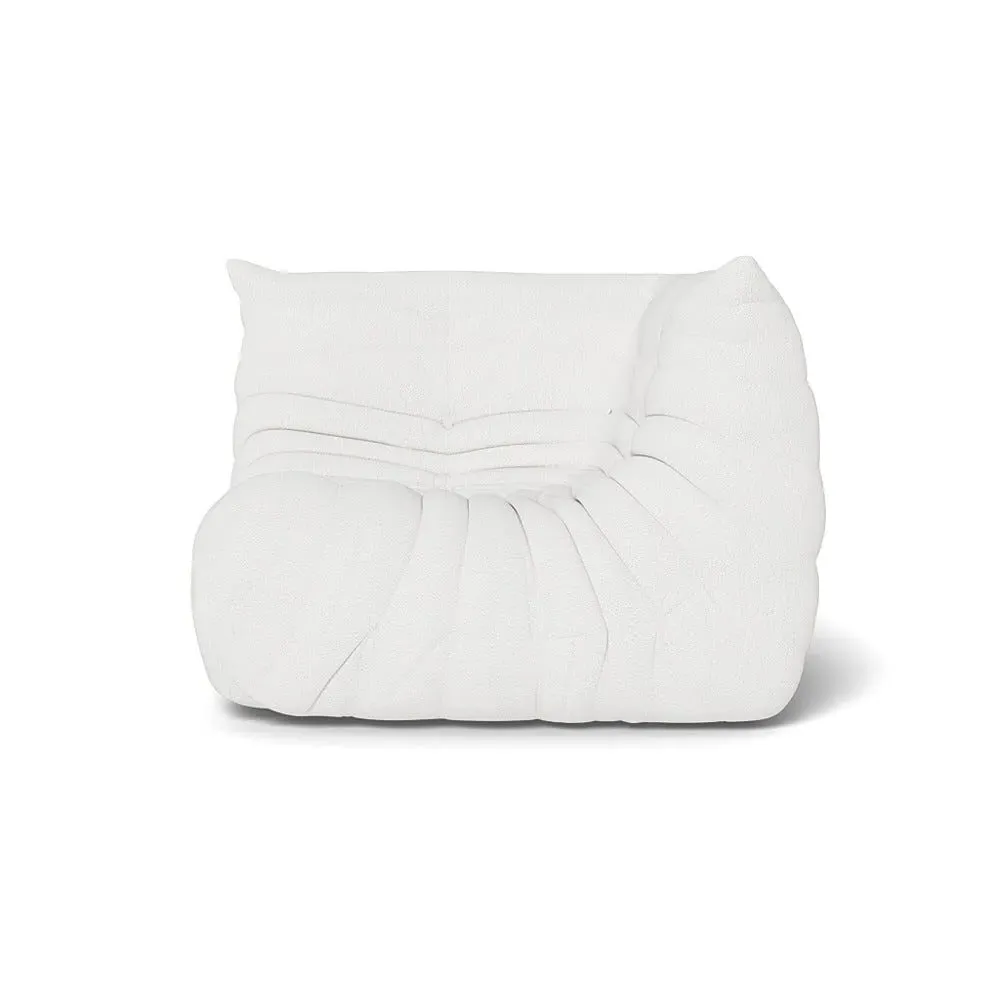 Corner Seat with Quilted Design - White, Capa
